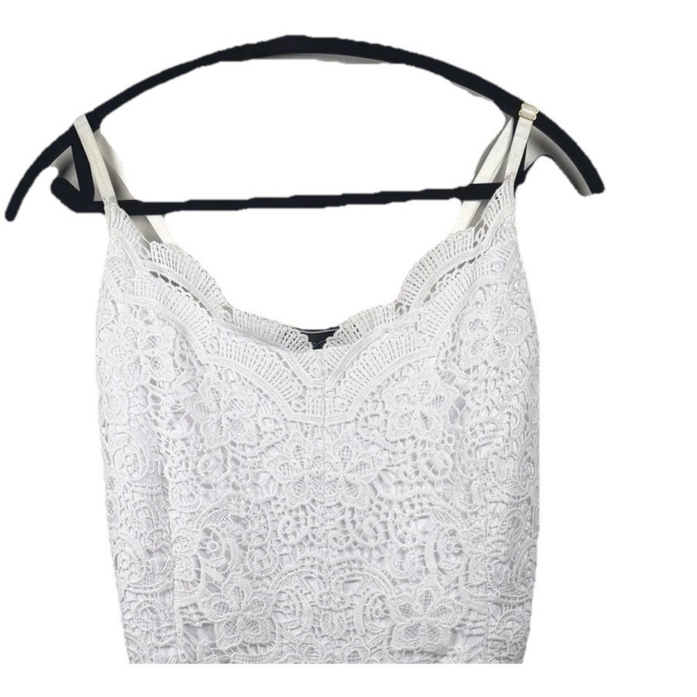 Love‎ University Woman's Plus 1XL True White One Piece Lace Spaghetti Strap Top